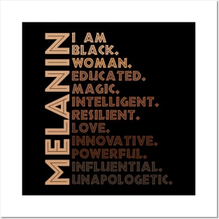 I Am Black Woman Educated Melanin Black History Month women history Posters and Art